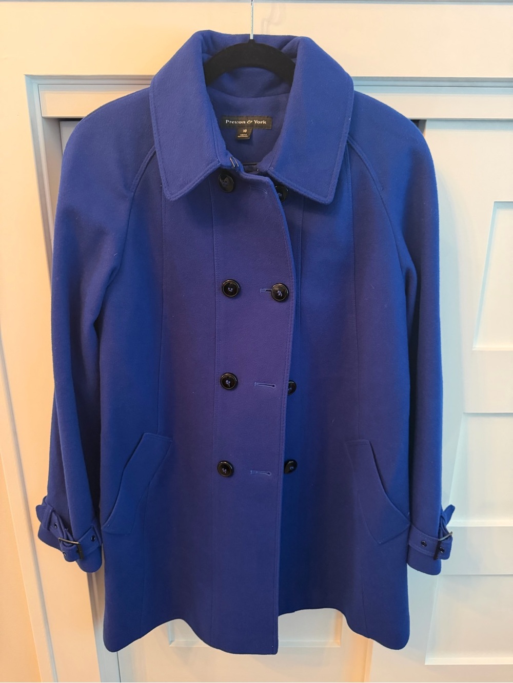 Preston & York Double-Breasted Coat in Royal Blue